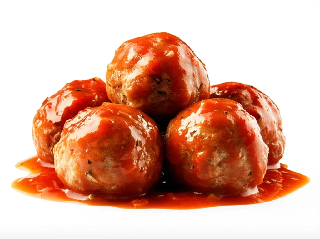 Giant Pork And Beef Meatballs In Sauce