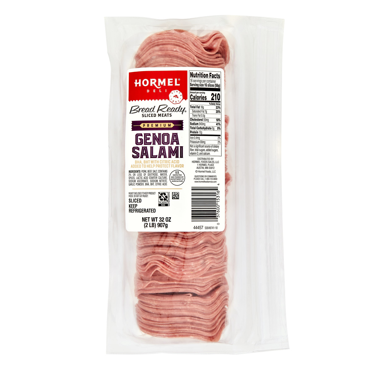 Fully Cooked Sliced Genoa Salami