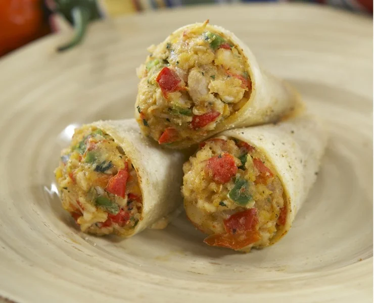 Chicken Quesadilla Trumpets