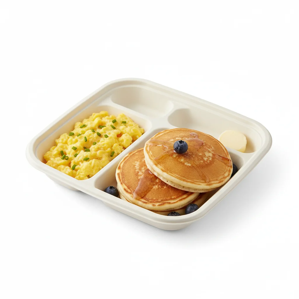 Halal Scrambled Eggs And Pancakes