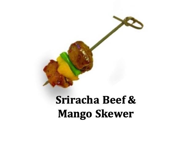 Mini Sriracha Beef And Mango Kabobs